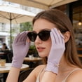 thumbnail image 4 of Linnome Ice Silk Sunscreen Gloves for Summer Driving with Touch Screen Compatible 5.91*3.35*0.79in Purple, 4 of 6
