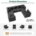 thumbnail image 4 of BEHOST 130" 8-Piece Modular Sectional Sofa, Boneless Cloud Couch with Extra Deep Seats, Washable Chenille Sofa Set for Living Room, Chenille Dark Gray, 4 of 8