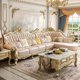thumbnail image 2 of European leather corner sofa, cowhide sofa at the top layer, luxury American solid wood L-shaped living room furniture My Lux Decor Round, 2 of 9