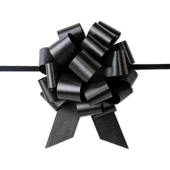 Woeilo 4" Black Classic Pull Bow - 18 Loops (1 Bow) Black