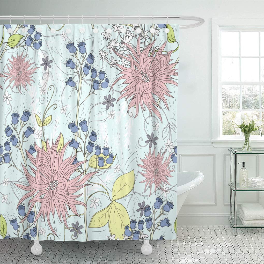 Yusdecor Blooming Cute Floral Pattern Flowers Blossom Ditsy Modern Pastel Bathroom Decor Bath Shower Curtain 66x72 Inch Walmart Canada