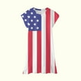 thumbnail image 4 of IROINNID Girls Summer Clothes Dress Independence Day Cute Short Sleeve Star Print Dress Outfits 8-9T, 4 of 5