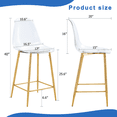 thumbnail image 4 of Noble House Modern Minimalist Bar Stool Set of 2,Integrated Backrest,Gold, 4 of 10