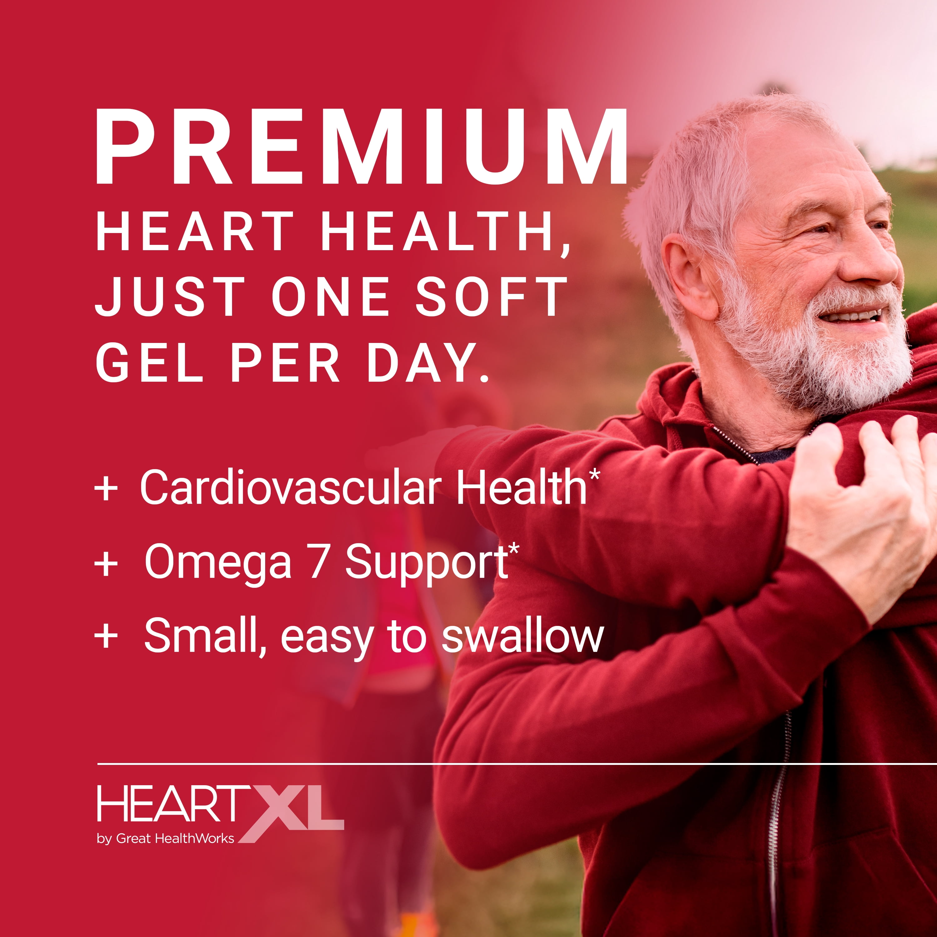 HeartXL Omega-7 Blend, Cardiovascular Health Support, Promotes Healthy Metabolism, Gluten-Free Heart Health Supplement, 30 Soft Gels