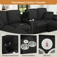 thumbnail image 4 of Harper & Bright Designs Modular Sectional Sofa Set with 2 Storage Ottoman and Cup Holder, U-Shaped Couch with Console, Corduroy Upholstered Sectional Sofa with USB Ports, Black, 4 of 18