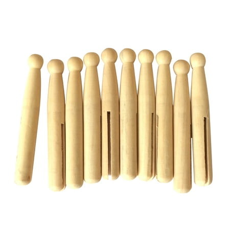 10Pcs Wooden People Peg Dolls Clothes Pin Unfinished DIY Craft For Paint Stain Toys Home