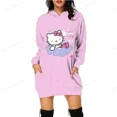 thumbnail image 2 of Sudadera con capucha de HELLO KITTY con diseño de patchwork para mujer, informal, de moda, de manga larga, con estampado de teñido anudado en color, sudaderas con capucha para mujer, jerséis de primav, 2 of 5