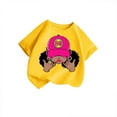 thumbnail image 1 of FhsagQ T-Shirt Graphique Mignon à Col Rond et Manches Courtes pour Filles, Été, Jaune, 9-10 Ans, 1 of 3