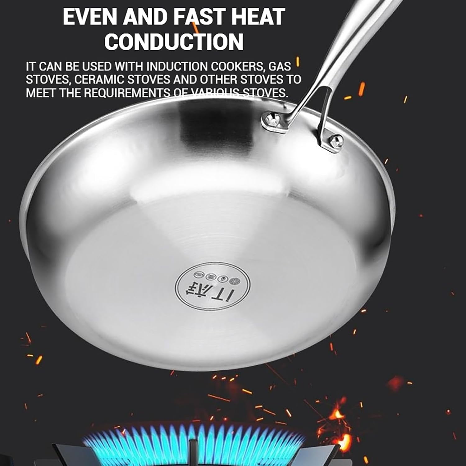 Casserole En Alliage De Titane Avec Couvercle, Poêle Profonde 30 X 10