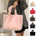 thumbnail image 2 of Faraee Plush Tote Bag for Women Fluffy Fashion Handbag Casual Top Handle Satchel Purse Bags, 2 of 6