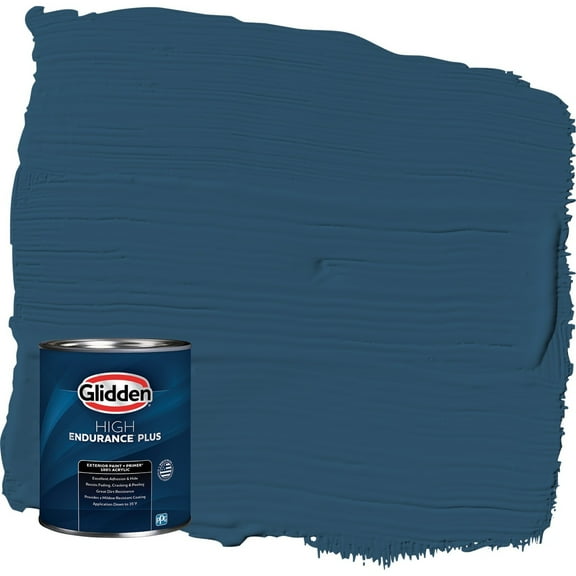 Glidden HEP Blue Lava / Blue Semi-Gloss Exterior Paint with Primer, 1 Quart