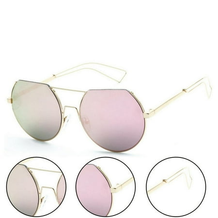 - Trendy Street Fashion Metal Wire 3/4 Round Frame Sunglasses