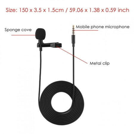 Zerone Lapel Microphone Omnidirectional Condenser Mic for iPhone Android & Windows Smartphones, Condenser Mic, Lapel Microphone