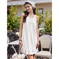 thumbnail image 5 of Ekouaer Nightgowns for Women Sleeveless Night Gown V Neck Sleep Shirt Chemise Night Shirt Soft Sleep Dress, 5 of 6