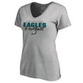 thumbnail image 2 of Women's Heathered Gray Philadelphia Eagles Iconic Collection Script Assist V-Neck T-Shirt, 2 of 3