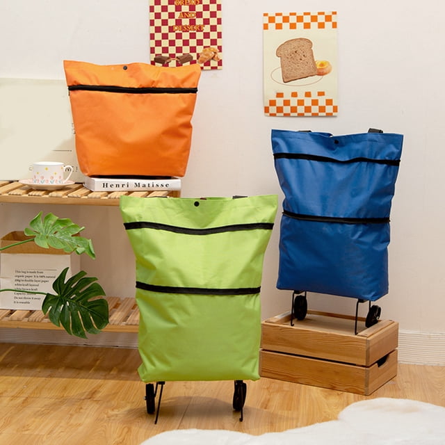 YAOMOBB Sac de Courses Élégant Chariot de Courses Pliable Robuste Portable avec Roues pour Courses et Voyages