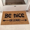 thumbnail image 2 of 16x24 Inch Spring Front Door Mat Coir Summer Front Door Mat Summer Door Rug All-Season Waterproof Front Door Mat for Home Entrance, Outside Entry, Yard, Floor, Patio, Be nice OR LEAVE!, 2 of 5