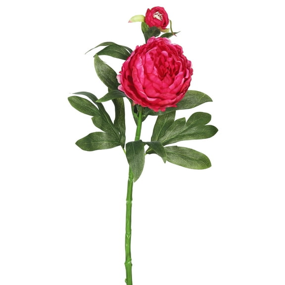 Vickerman 24" Artificial Hot Pink Peony Stem, Set of 3