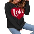 thumbnail image 2 of Valentine S Day Pull pour les Femmes Aiment Coeur Graphique Tricot Tees Col Rond Manches Longues Pull Tops Sweatshirts Blanc Rouge XL, 2 of 6