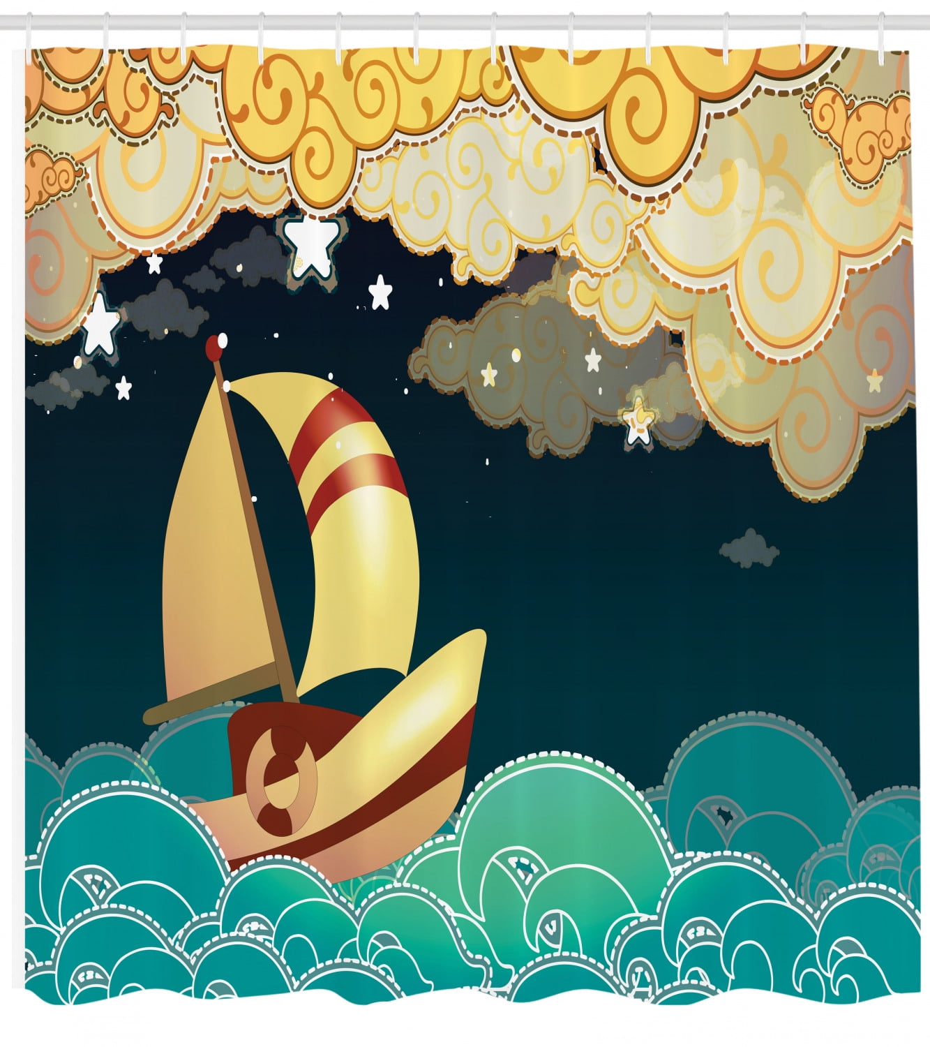 Ship Shower Curtain Kids Fairy Tale Fantasy Illustration Magical Night Time Sailing Ship On Curly Waves Fabric Bathroom Set With Hooks 69w X 75l Inches Long Multicolor By Ambesonne Walmart Com Ship Shower Curtain Kids Fairy Tale Fantasy Illustration Magical Night Time Sailing Ship On Curly Waves Fabric Bathroom Set With Hooks 69w X 75l Inches Long Multicolor By Ambesonne Walmart Com