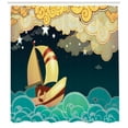 thumbnail image 3 of Ambesonne Ship Shower Curtain, Fantasy Night Sea Waves, 69"Wx84"L, Multicolor, 3 of 3