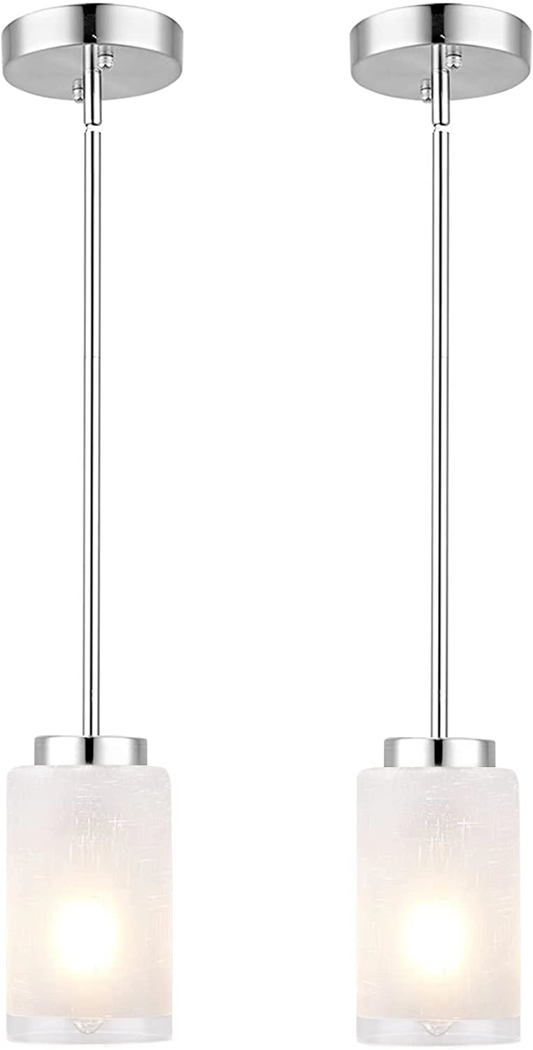 MANXING 1Light Brush Nickle Pendant Light Fixture Modern Pendant Light