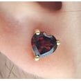 thumbnail image 2 of Genuine Garnet Stud Earrings, Garnet Earrings, Natural Red Garnet Earrings, January Birthstone Stud Earrings, 2 of 2
