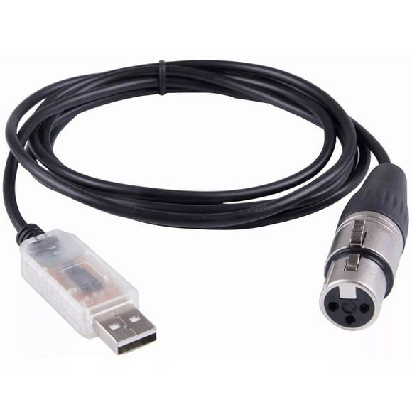 Yeacher USB to DMX Interface Adapter LED DMX512 RS485 Converter Signal Level Computer PC Stage Lighting Controller Cable (6ft)