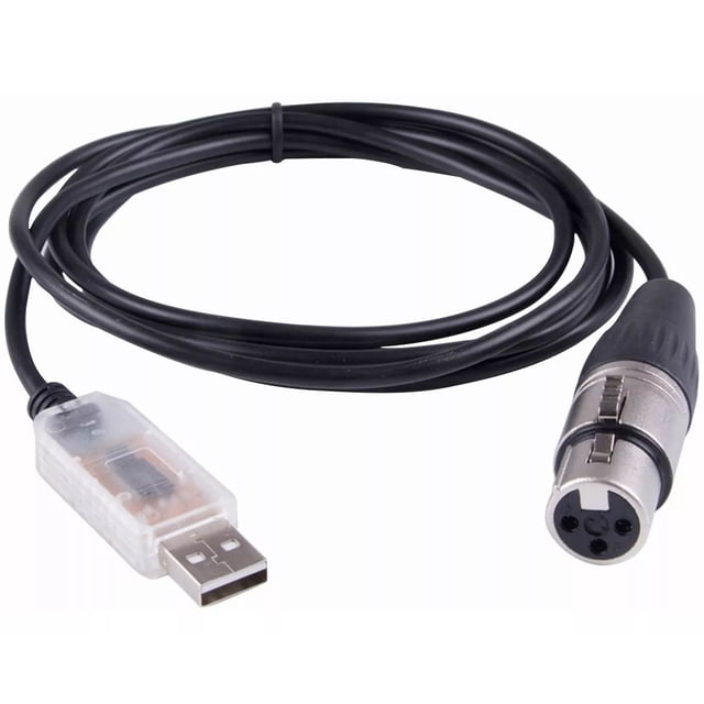 FTDI USB to RS485 XLR Interface Cable for DMX512 Stage Lighting Control - Compatible with Freestyler, DJ Systems, Windows (XP/7/8/10/Vista/Server), Android, Mac OS, Linux - Includes DMX Control Line