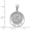 thumbnail image 3 of Auriga Fine Jewelry 14K White Gold Polished and Satin St. Anthony Medal Pendant for Women (L-28mm, W-19mm), 3 of 6