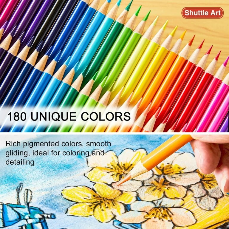 180 Colored Pencils, Soft Core Coloring Pencils Set with 4