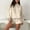 J01#Beige, variant on Tracksuit Womens Full Set Casual Loose Tracksuit 2 Piece Set Solid Color Long Sleeve Hooded Sweatshirt & Elastic Waist Shorts Matching Sets Activewear with Pocket