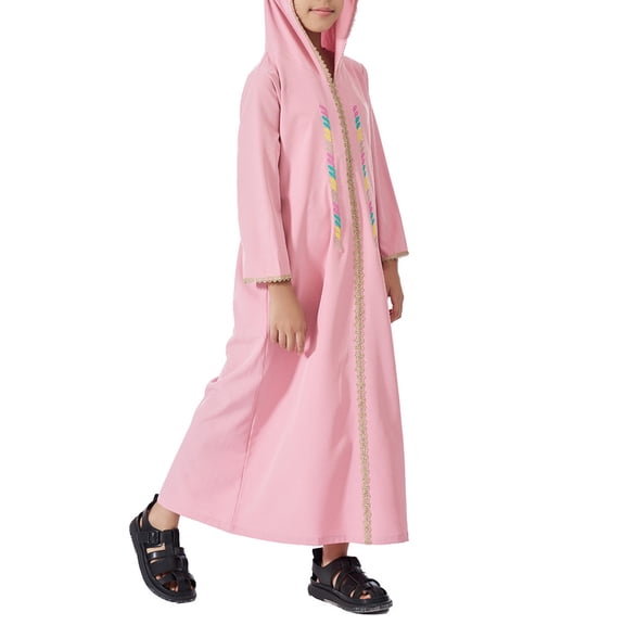 EnJoCho Girls Ramadan Robe Girls Abaya Dress with Hijab Kids Long Sleeve Musliš Dress Maxi Islamiš¼ Set Kids Scarf Kaftan Jilbab Prayer Outfit