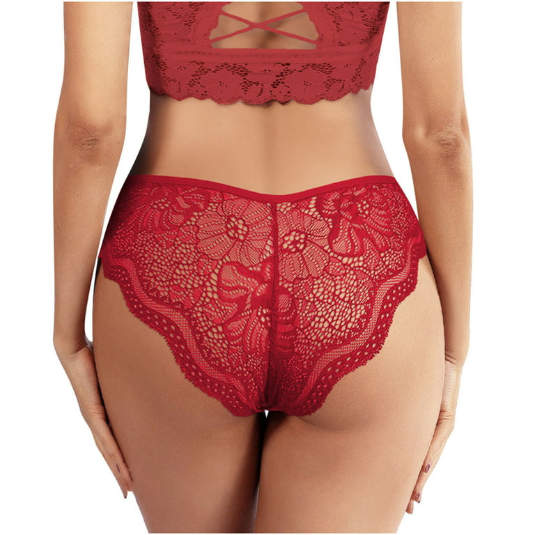 Efsteb Womens Thongs Sexy Comfy Panties Low Waist Briefs Transparent  Breathable Underwear Ropa Interior Mujer Lingerie Lace Hollow Out Briefs G  Thong