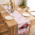 thumbnail image 3 of Valentine's Day Table Runner - 36 Inch Long, Kitchen Dining Table Runner Dresser Scarves, Roses Car Love Hearts Romantic Pink Plaid Farmhouse Decor for Coffee Tables Wedding Party Banquet, 3 of 8