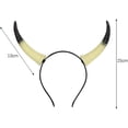 thumbnail image 4 of Diadema con cuernos de diablo, cuerno de bruja Demonio de Halloween para niñas y mujeres, tocados para el Día de los muertos, accesorios para el cabello, cuernos de buey del diablo rojo negro, Co, 4 of 5