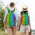 thumbnail image 5 of Naloa Glitter Rainbow Canvas Backpack for Men Women Rucksack Casual Travel Daypack College Tote Satchel Bookbag for Teens-Medium, 5 of 7