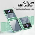 thumbnail image 2 of ELEHOLD for Samsung Galaxy Z Flip 4 Case, Slim Plating PC Transparent Hinge Protection Crystal Clear Rugged Phone Case for Samsung Galaxy Z Flip 4,Green, 2 of 7