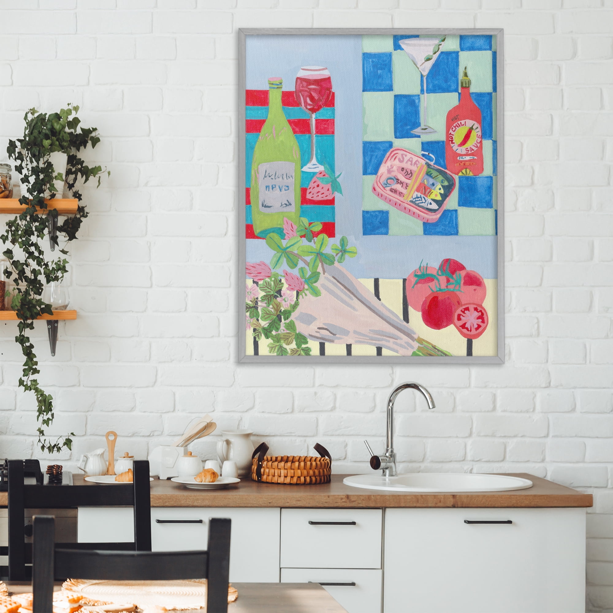 Stupell Industries Saucy Kitchen Secrets Gray Framed Giclee Art, design by Melissa Wang