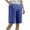 Dark Blue, variant on Hyknon Womens Bermuda Shorts with Pockets High Waisted Stretch Knee Length Sweat Shorts Long Workout Yoga Lounge M-5XL