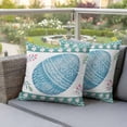 thumbnail image 4 of Blue Easter Egg Pillow Covers 2 Pack Spring Pink Floral Leaf Plant Abstract Green Border Pillowcase Waterproof Outdoor Throw Pillow Cover for Patio Garden Square Cushion 20”x20”, 4 of 9