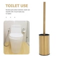 thumbnail image 3 of HOMEMAXS Golden Stainless Steel Toilet Bowl Brush with Holder for Motorbike Reliable Long Handle and Wall, 3 of 8