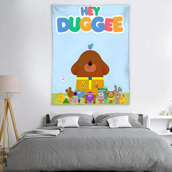 Hey Duggee-Theme Anti-pilling Tapestry Gift Wall Hanging Backdrop for Room Bedroom Girls Fans Background Banner Party Birthday Supplies Decor