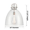 thumbnail image 2 of Innovations Lighting  Newton Bell - 1 Light 16" Stem Hung Pendant Brushed Brass/Matte White, 2 of 5