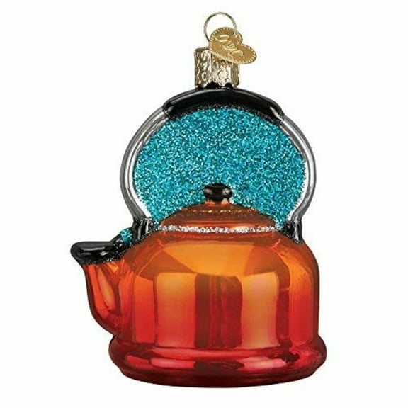 Old World Christmas Tea Kettle Glass Ornament Kitchen Drink 32349