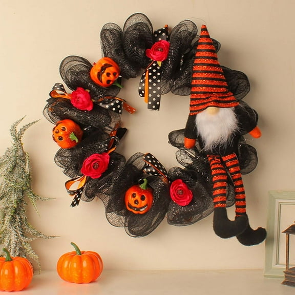 sruoe Halloween Decorations, Indoor Outdoor Halloween Decor, Artificial Wreaths, Halloween Decorations for Outside, Front Door Wreaths, Faceless Old Man Decoration