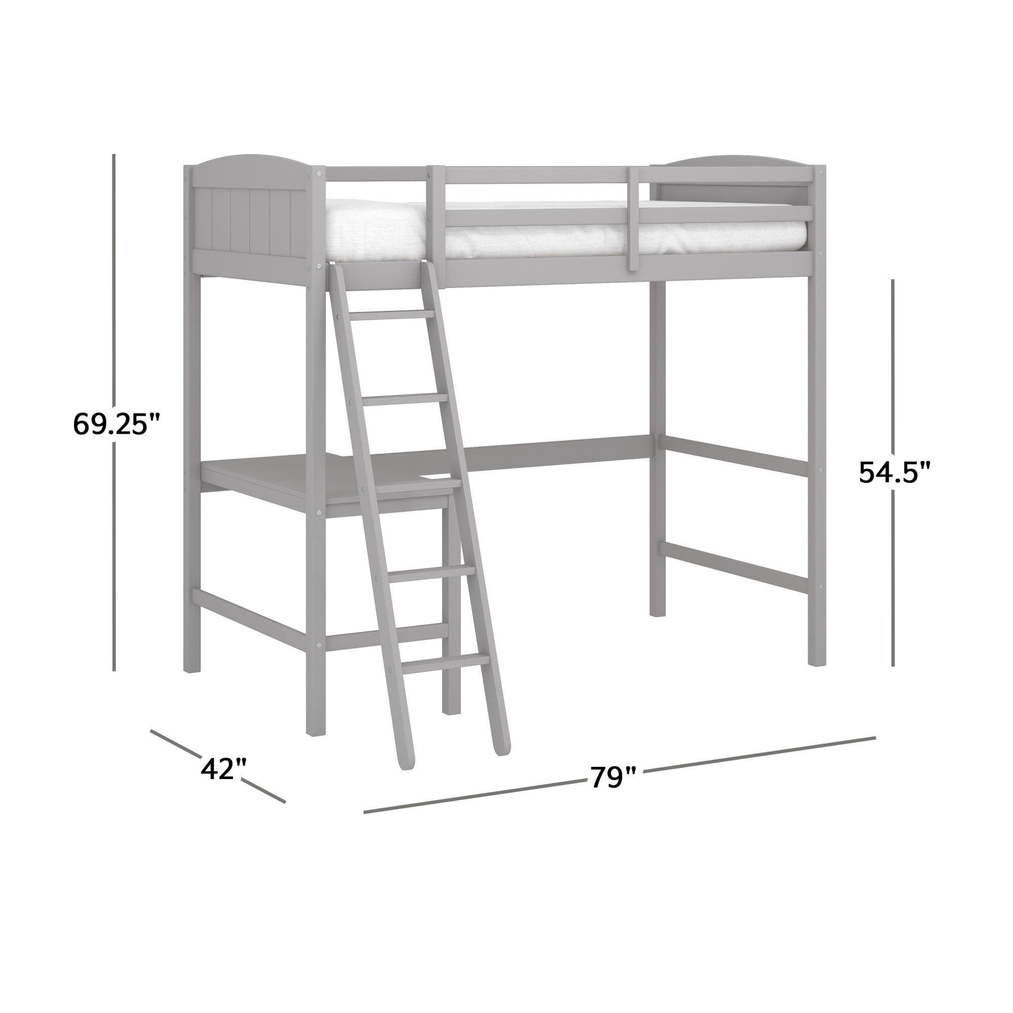 Living Essentials by Hillsdale Alexis Wood Arch Twin Jr. Loft Bed with Desk, Gray Best Deals and