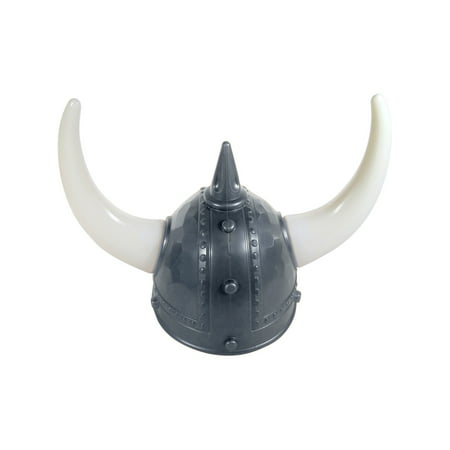 Medieval Silver Viking Helmet and Horns Costume Accessory