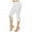 White, variant on Capri Leggings for Women Plus Size Solid Lace Patchwork Elastic Waist Casual Ankle Length Legging Black L