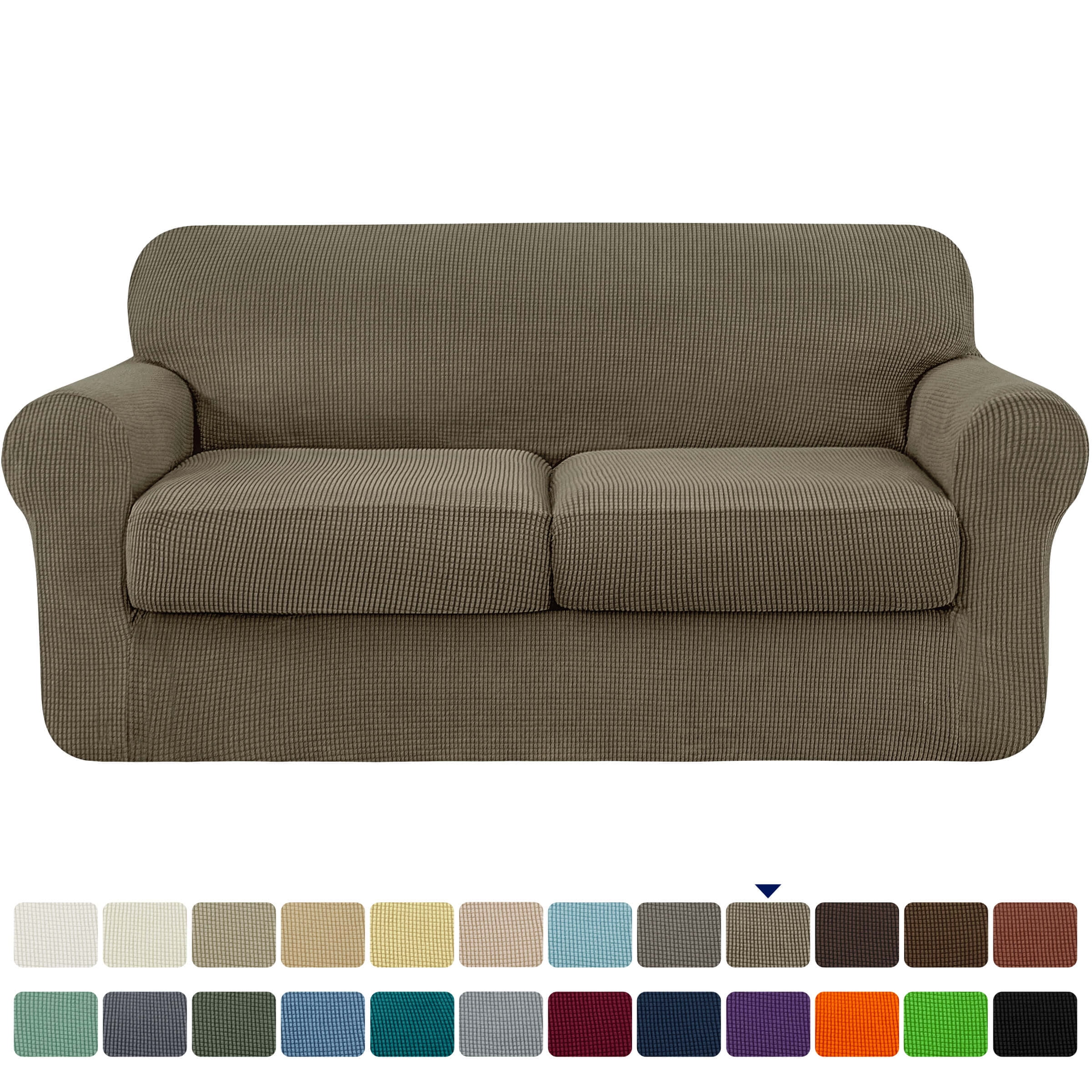 Subrtex Textured Grid Stretch Sofa Cover Couch Slipcover With Separate ...